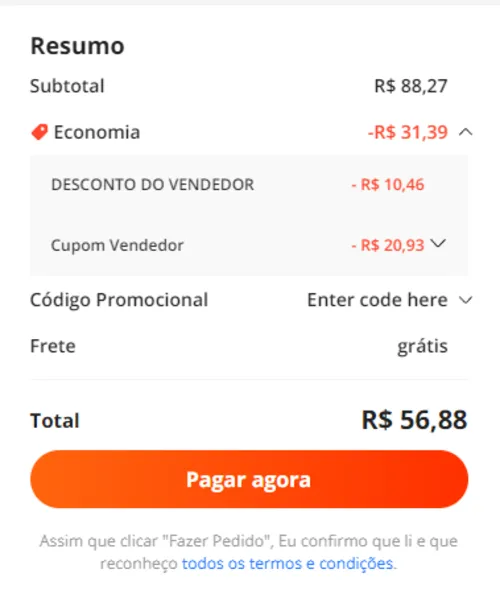 Imagem na descrição da promoção