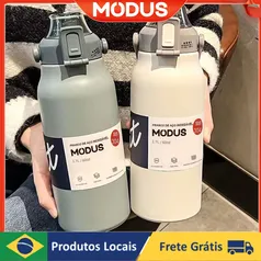 [R$43,82 MOEDAS/GPay/APP/NO BRASIL] Garrafa térmica portátil 1700ml, aço inoxidável MODUS