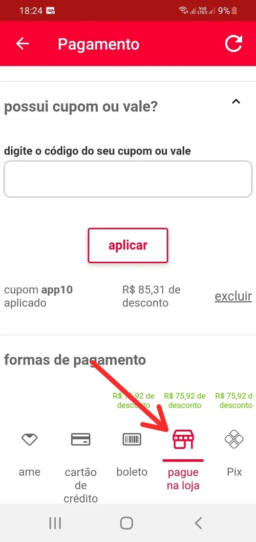 Imagem na descrição da promoção