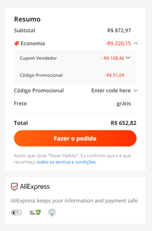 Imagem na descrição da promoção