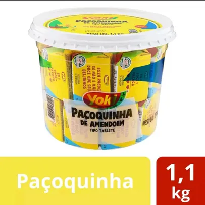 (Leve 3 Pague 2 + APP) Paçoca Tablete Original Yoki 1,1 Kg | R$15