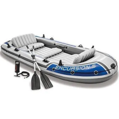 Barco Bote Inflável Excursion 5 - Intex Remos E Bomba | R$ 1385