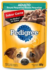 [RECORRÊNCIA] Ração Úmida Pedigree Sachê Carne ao Molho Adultos Raças Pequenas 100g | R$1,79