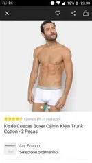 (APP) Kit de Cuecas Boxer Calvin Klein Trunk Cotton - 2 Peças - Branco - R$48