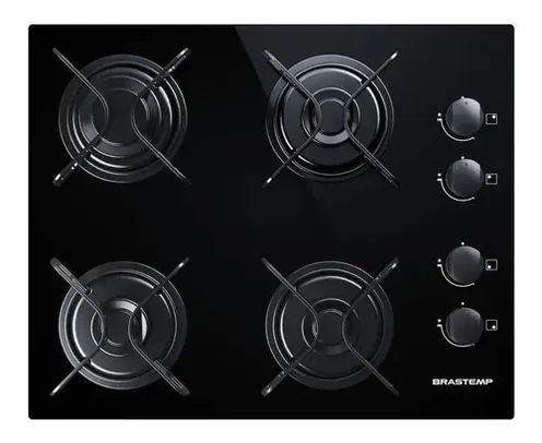 Cooktop Brastemp Ative Chama Rápida 4q Vidro Preto Bivolt