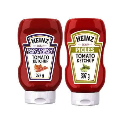 Kit Heinz Ketchup Picles 397g e Ketchup Heinz Bacon & Cebola Caramelizada 397g