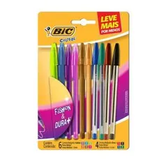 Caneta Esferográfica Bic Shimmers Cores 1.2 10 Unidades Sortido | R$2