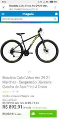 Bike Caloi Velox 29, 21 Marchas. - R$893