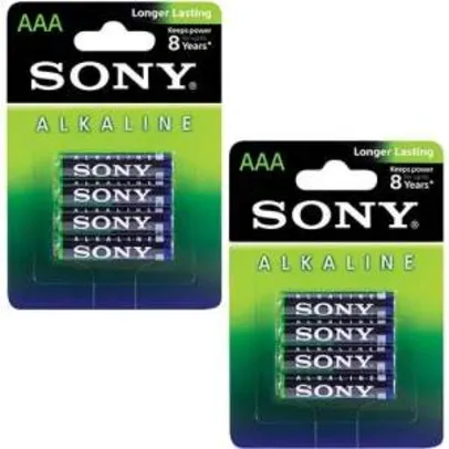 [Sou Barato] Pilha Alcalina Sony AAA com 8 unidades - por R$14
