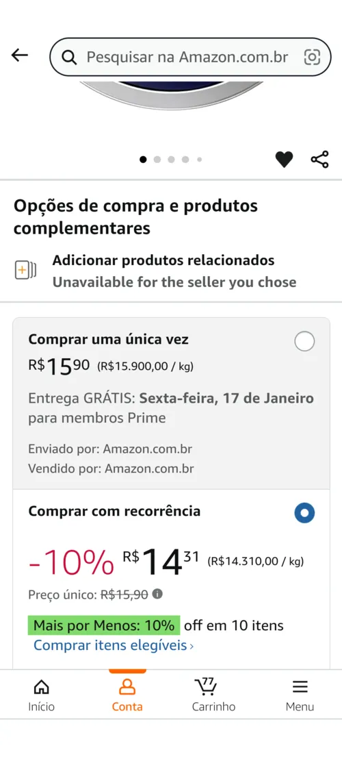 Imagem na descrição da promoção