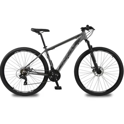 Foto do produto Bicicleta Aro 29 KRW Alumínio 24 Velocidades Freio A Disco Suspensão Dianteira Mountain Bike S1 - 21-Grafite/Preto