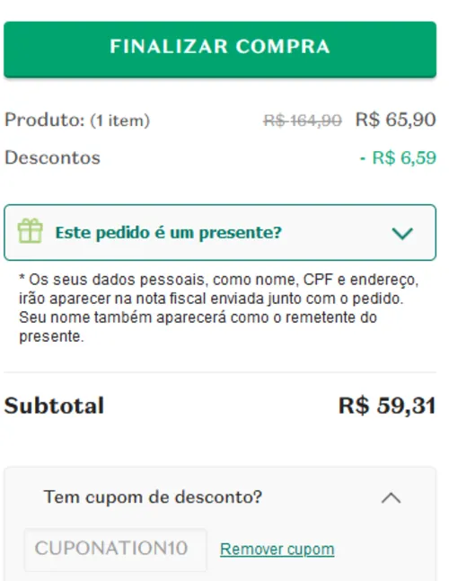 Imagem na descrição da promoção