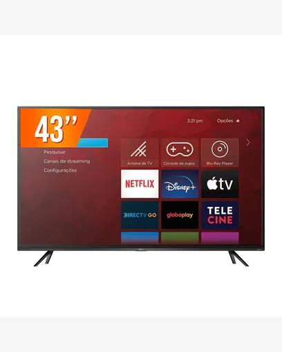 Product photo Smart Tv 43 Tcl Full Hd Led 60Hz Wifi HDMI 43RS520 Preto