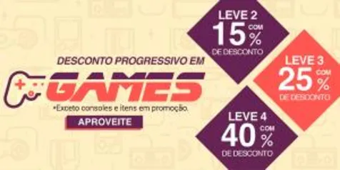 Desconto progressivo em games, até 40% OFF