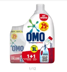 [C. Ouro] 2 Unidades Omo Líquido Concentrado Para Diluir 500 ml + Galão p/ Diluir | R$27