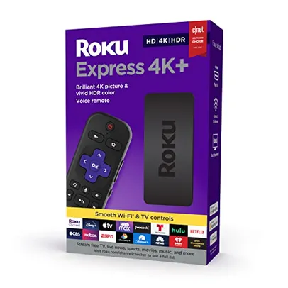 Roku Express 4K+ 2021 | Streaming Media Player HD/4K/HDR com Streaming sem fio suave e controle remo