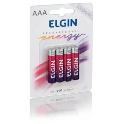 4 Pilhas Recarregáveis Elgin 1000 cargas - R$18  ( com AME 15,30)