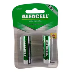 (1ª COMPRA) Pilha Recarregável Pequena(AA) com 2 Unidades 2300mAh Alfacell 