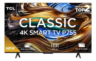 (ML+)TCL Classic 4K Smart Tv 65P755 Google Tv Dolby Preto