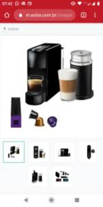 Máquina de Café Nespresso Essenza Mini C30 com Aeroccino e Kit Boas Vindas - Preta