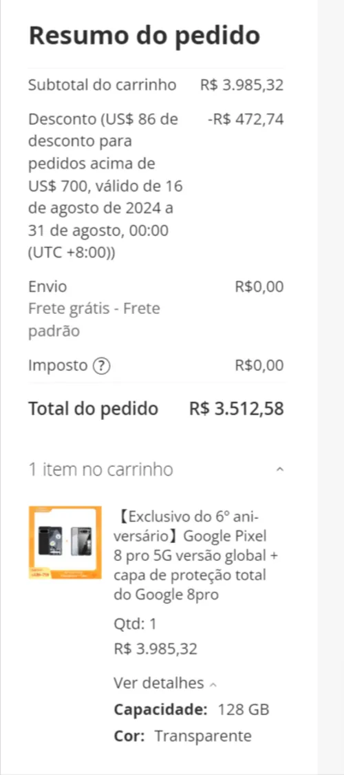 Imagem na descrição da promoção