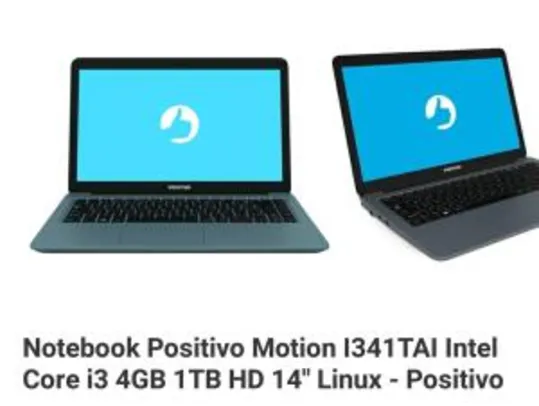 Notebook positivo, i3, 4Gb, 1Tb - Linux | R$1578 (+ame =R$1.104,74)