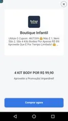 4 Kits Bodies Bebê - R$100