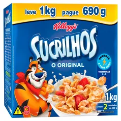 [REGIONAL 60% na 2a]Cereal Matinal Original Flocos de Milho com Açúcar Kelloggs Sucrilhos Caixa 1 kg