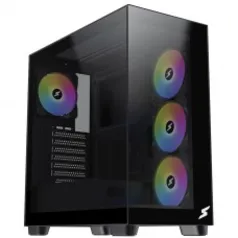 Gabinete Gamer SuperFrame Dominator, Mid Tower, Vidro Temperado, E-ATX, Preto, Sem Fonte, Sem Fan