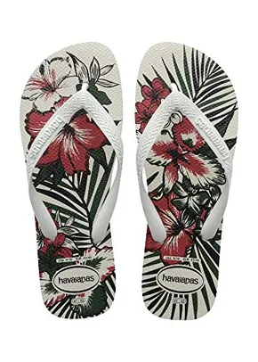 Chinelo Aloha, Havaianas, Meninos, Branco/Preto, 23/24