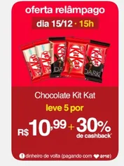 (APP/AME R$7,69 / SC AME R$6,70) Leve 5 - Chocolate Kit Kat ao Leite Nestlé - 41,5g