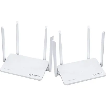 [AME R$ 199 / AME SC 139] Kit com 2 Roteador Mesh Wi-Fi Giga Positivo Cobertura de 400m / 128 Dispositivos