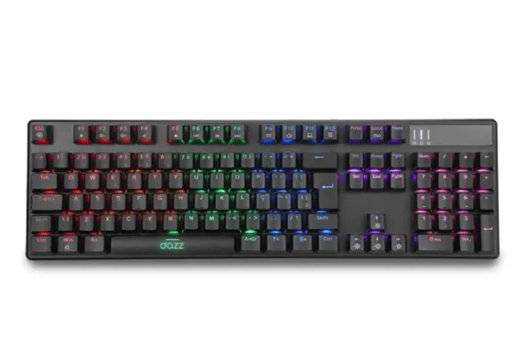 Teclado Mecânico Dazz Cybertronic Content Blue, Backlit, Switch Blue, ABNT2, USB