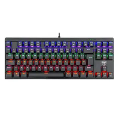 TECLADO GAMER MECÂNICO T-DAGGER CORVETTE LED, SWITCH BLUE, BLACK | R$ 199