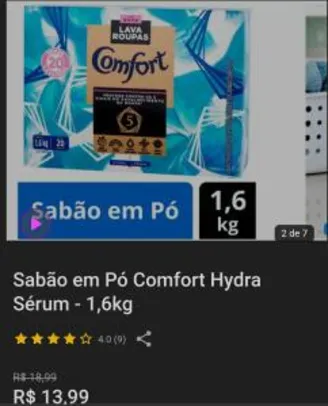 Sabão em Pó Comfort Hydra Sérum - 1,6kg - R$14