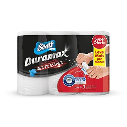 Scott Duramax Pano Reutilizável em Rolo, Branco, 174 Folhas (3 Unidades de 58 Folhas)