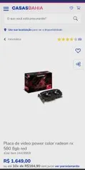 Power Color Radeon RX580 8gb Red Dragon