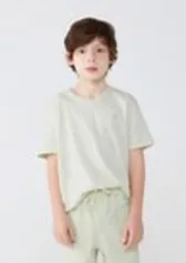 Camiseta Básica Infantil Menino Flamê Em Decote V Hering Kids - verde