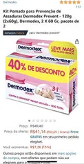 Kit Pomada Prevenção de Assaduras Dermodex Prevent - 120g (2x60g) | R$41