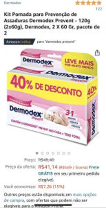 Kit Pomada Prevenção de Assaduras Dermodex Prevent - 120g (2x60g) | R$41