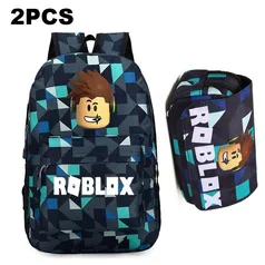 Mochila escolar do aluno roblox+Lápis Case+Action Figures