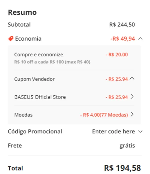 Imagem na descrição da promoção