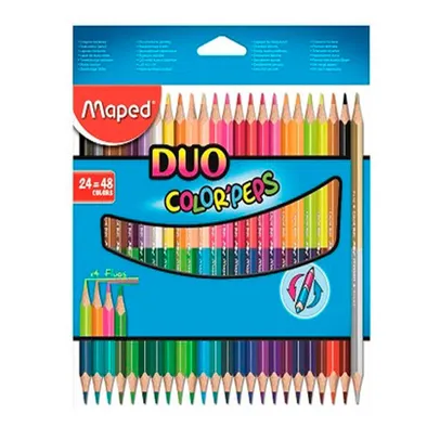 Lápis de Cor Maped 24/48 - Duo Color' Peps