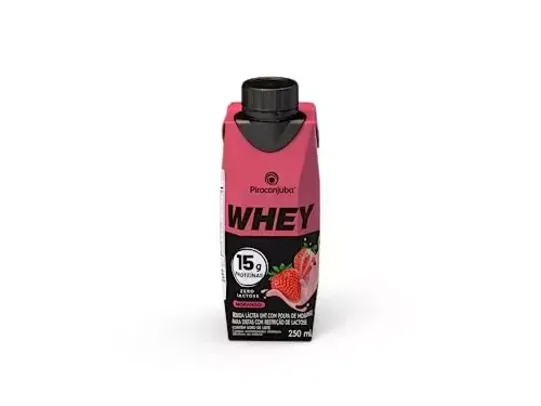 [Recorrência] [Leve 3 Pague 2] Piracanjuba Whey Zero Lactose 15g de proteína Sabor Morango 250ml