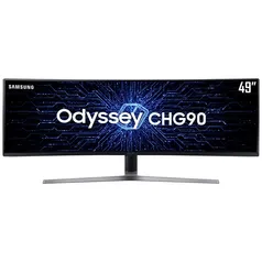 Monitor Gamer Curvo Samsung 49", DFHD, tela super ultra-ampla, 144 Hz, 1ms, HDMI, DP, mini DP, Frees