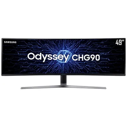 Monitor Gamer Curvo Samsung 49", DFHD, tela super ultra-ampla, 144 Hz, 1ms, HDMI, DP, mini DP, Frees