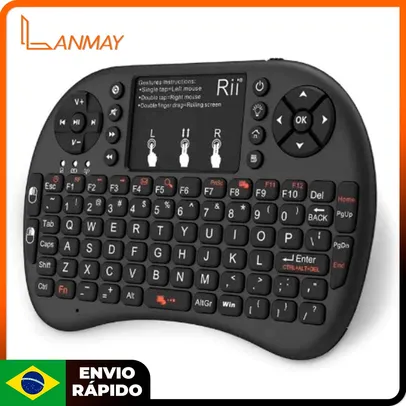 [R$11,68 MOEDAS] Mini Teclado USB Wireless Mini Keyboard Sem Fio Com TouchPad - Venda Nacional 