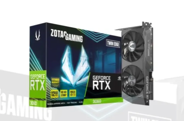 Placa de Vídeo ZOTAC GAMING GeForce RTX 3060 Twin Edge - 15 Gbps, 12GB, GDDR6, Ray Tracing - ZT-A306