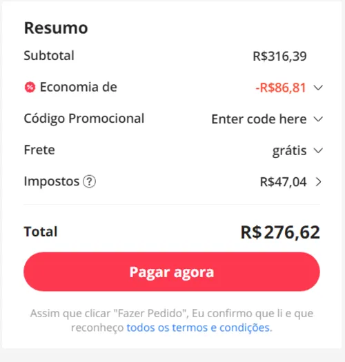 Imagem na descrição da promoção