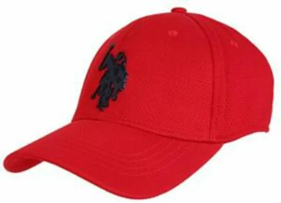 Boné U.S Polo Assn Aba Curva Logo Bordado - Vermelho
